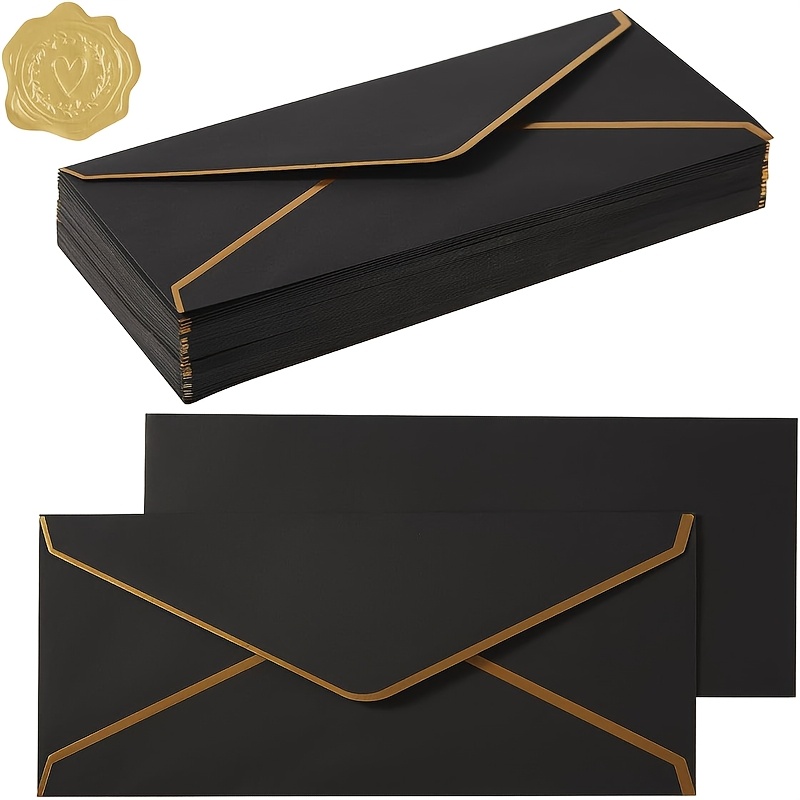 10 PCS  High-end Black Envelop - đánh giá và giá Wax Seal Letter Kit