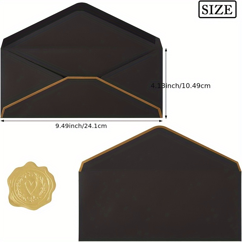 10 PCS  High-end Black Envelop - đánh giá và giá Wax Seal Letter Kit