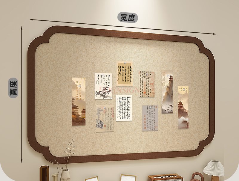 1pcs National style felt board - đánh giá và giá Engraved Wood Frame